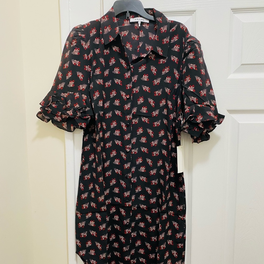 Frame Ruffle Silk Dress - Picture 2 of 4